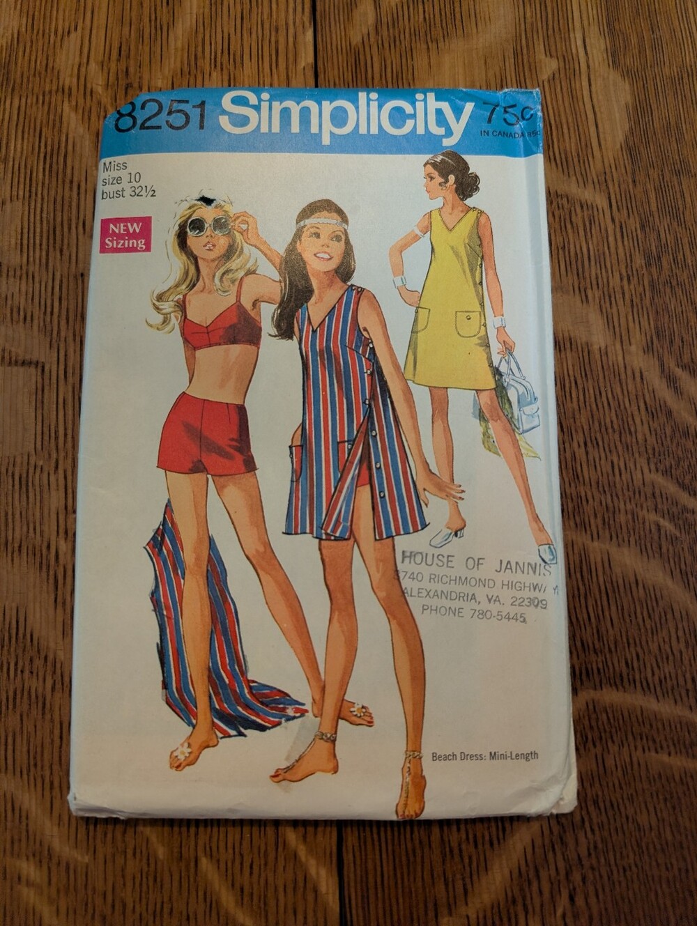 Vintage Simplicity 8251 UNCUT Beach Dress Sewing Pattern Size 10